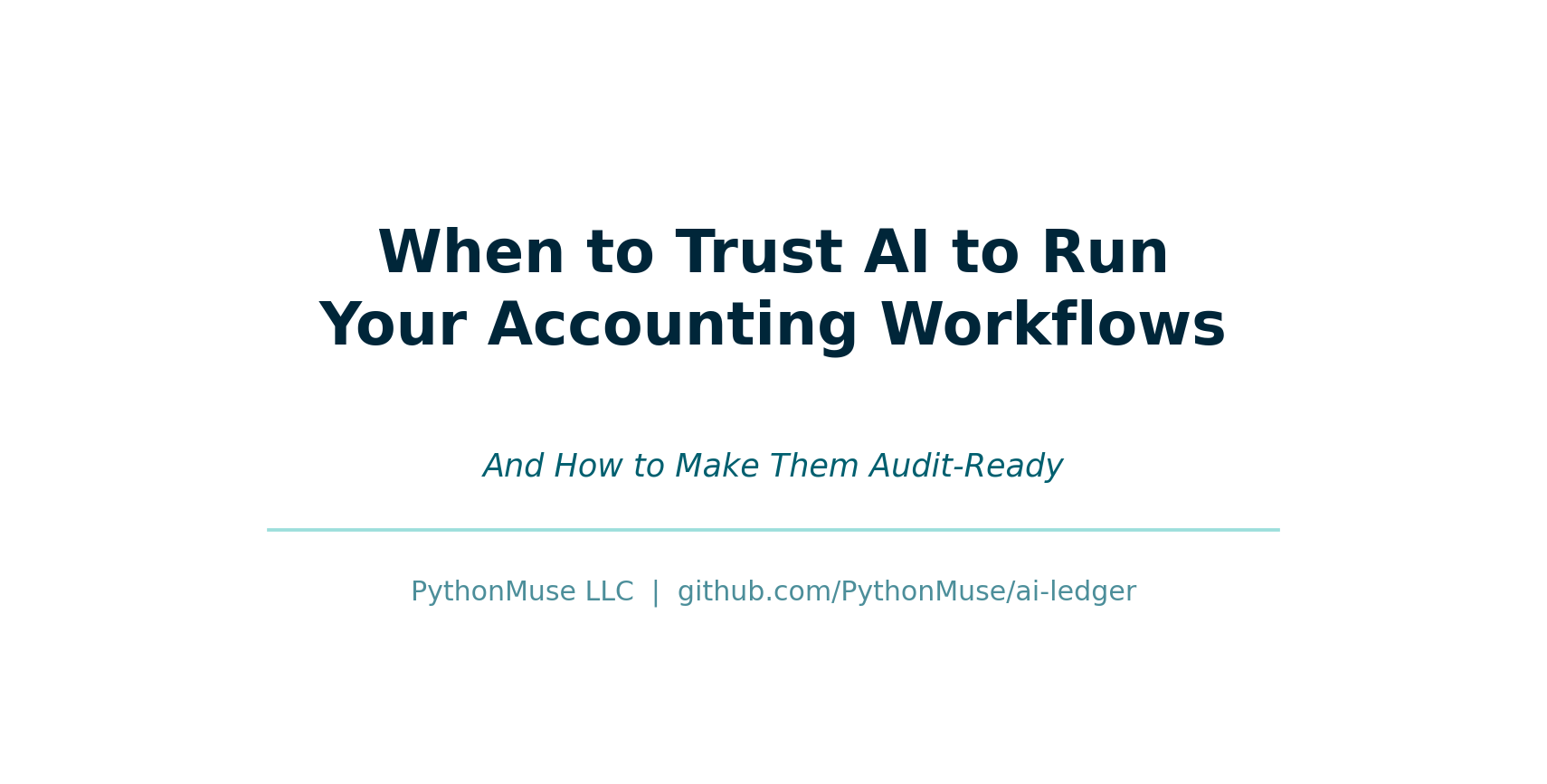 Audit-Ready AI Workflows