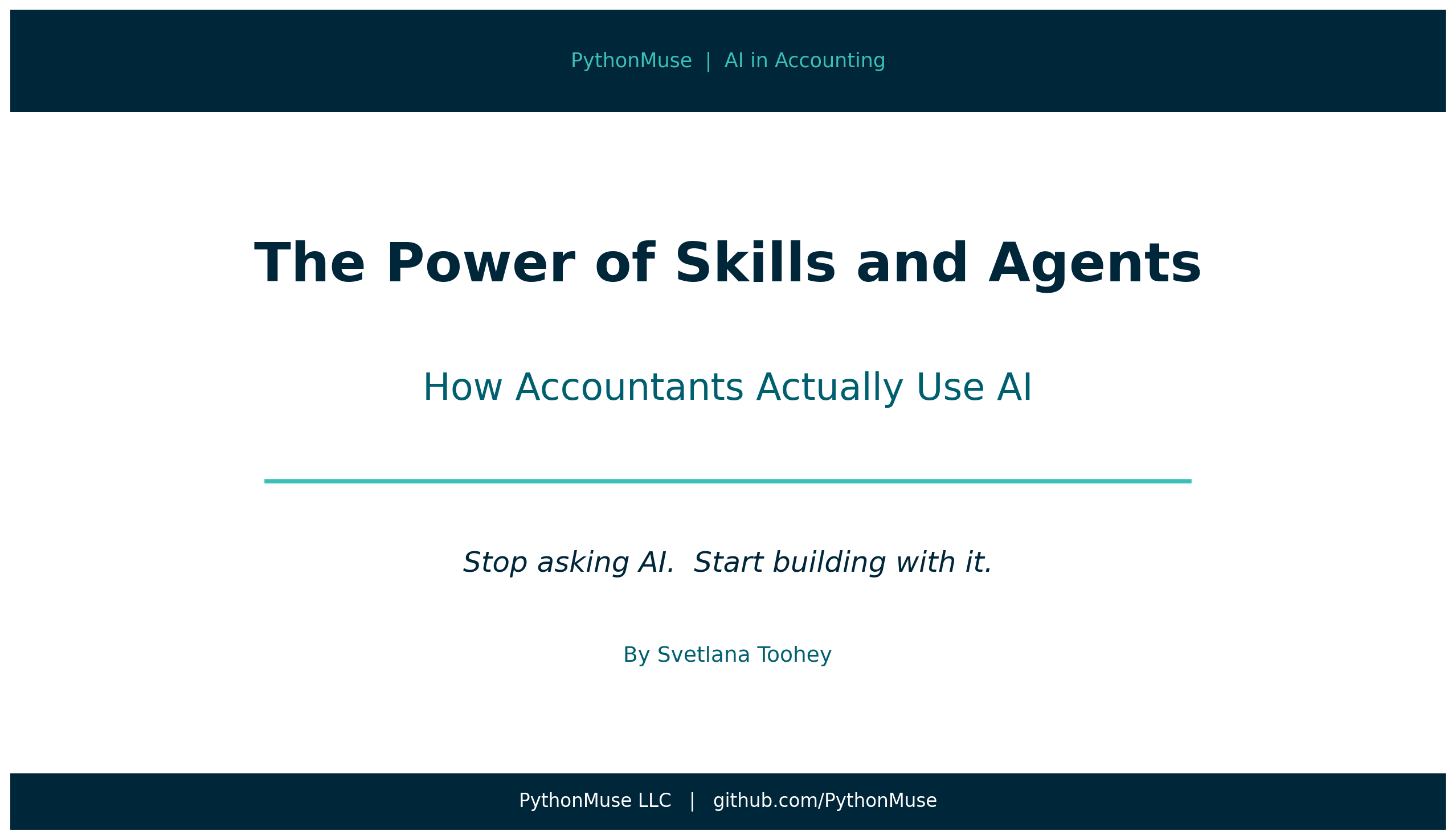 Skills and Agents for Accountants